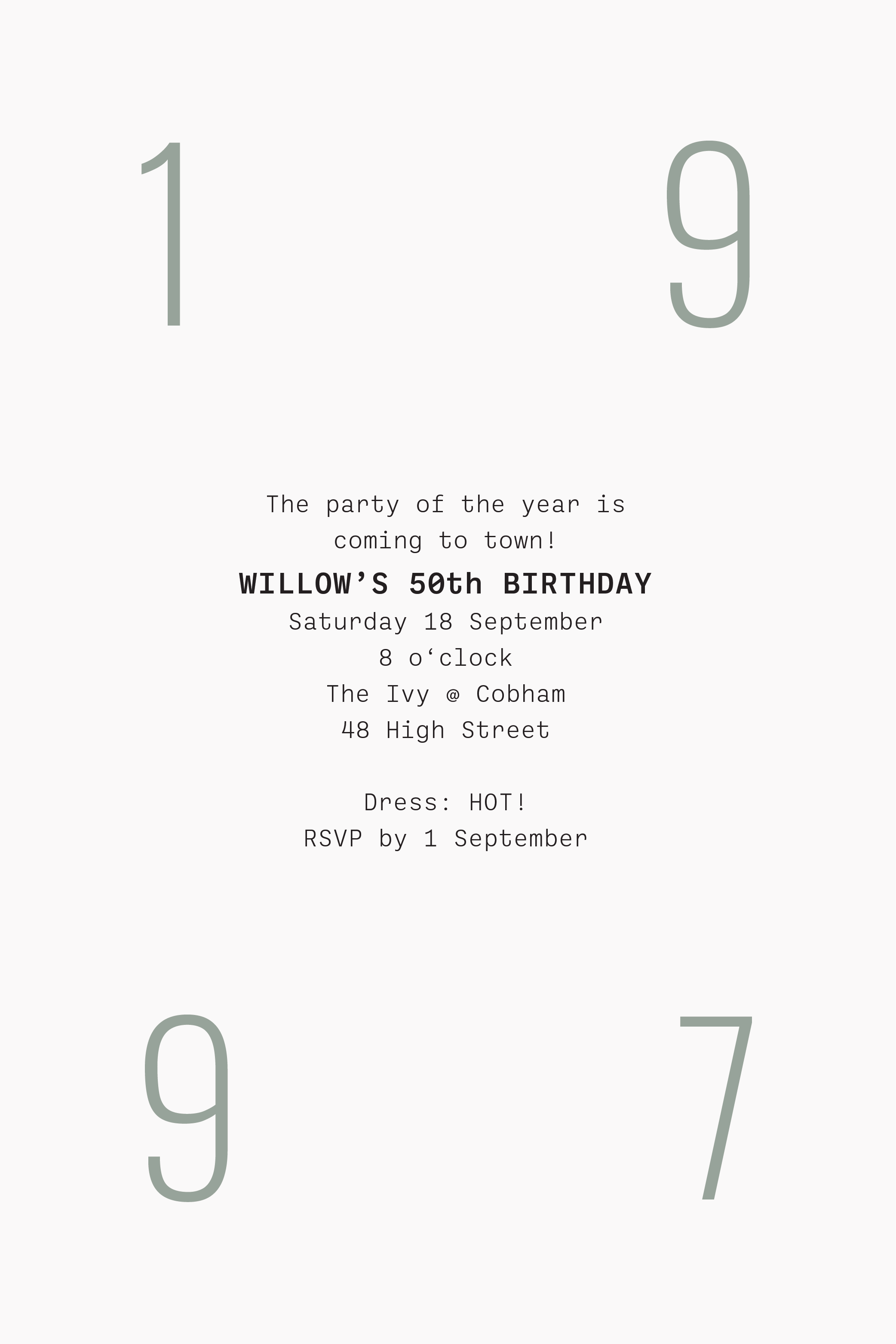 Willow's Big Date Party Invite — Digital