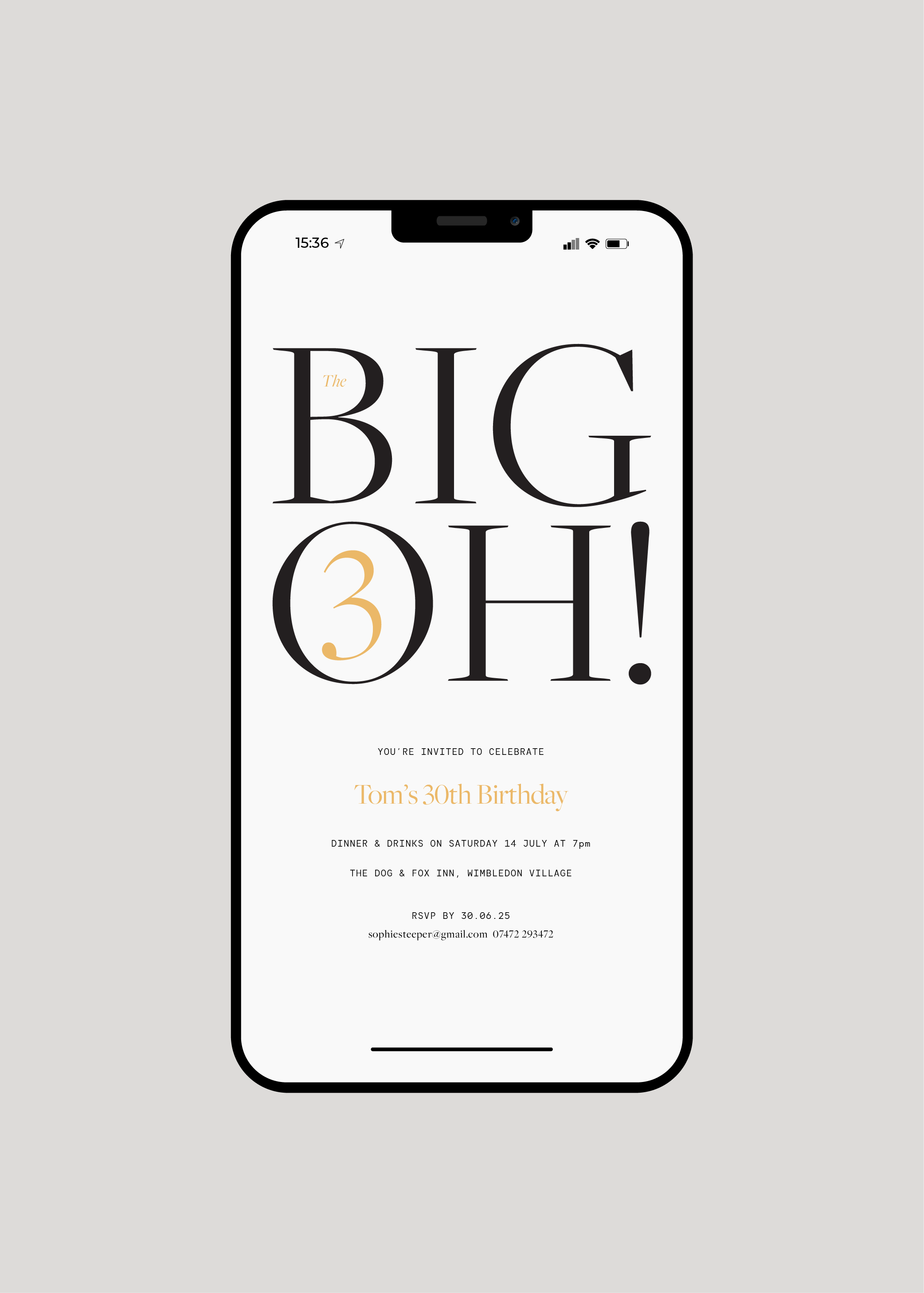 Tom's Big Oh Invite — Digital