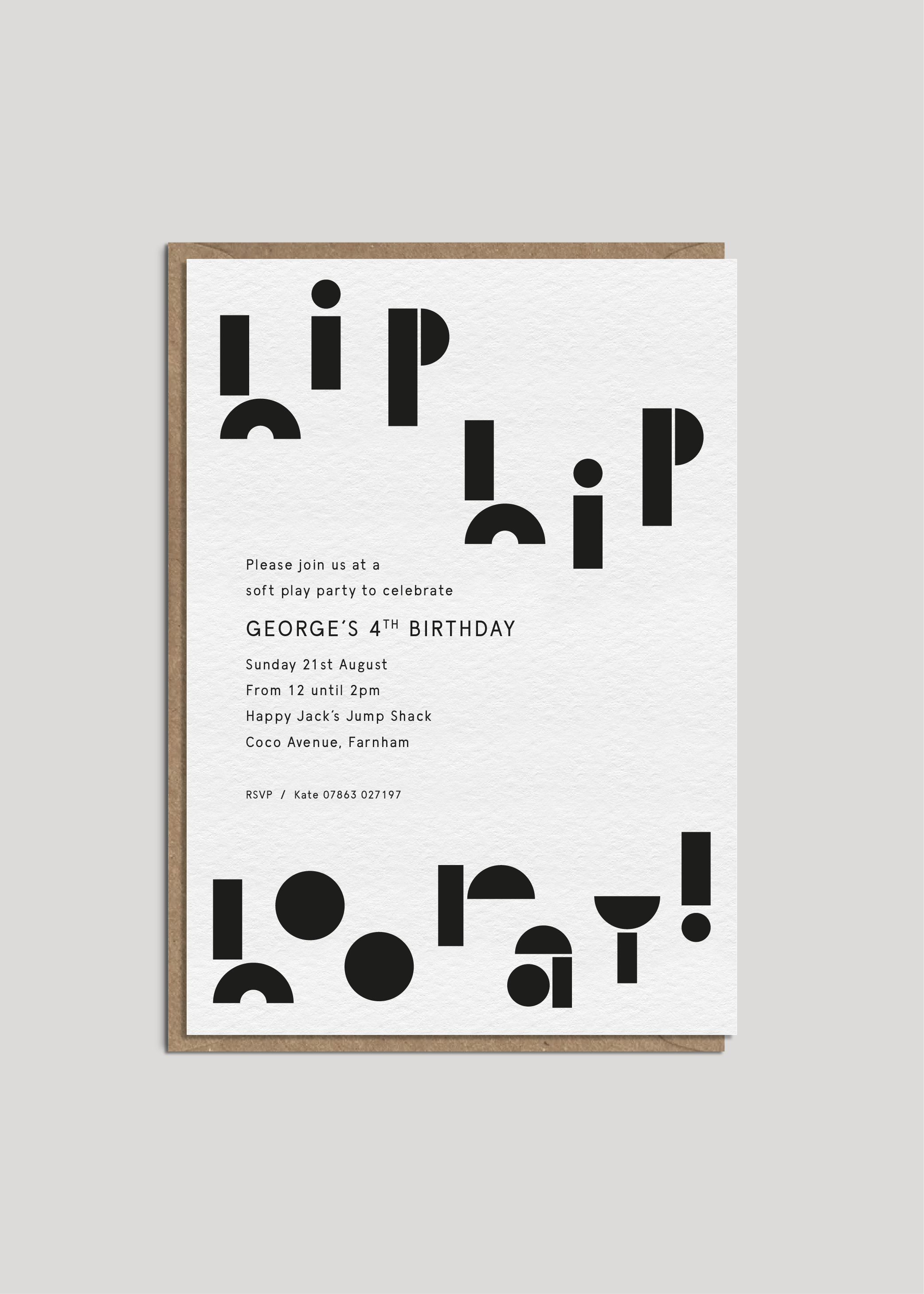 George's Fancy Font Party Invites — Printed