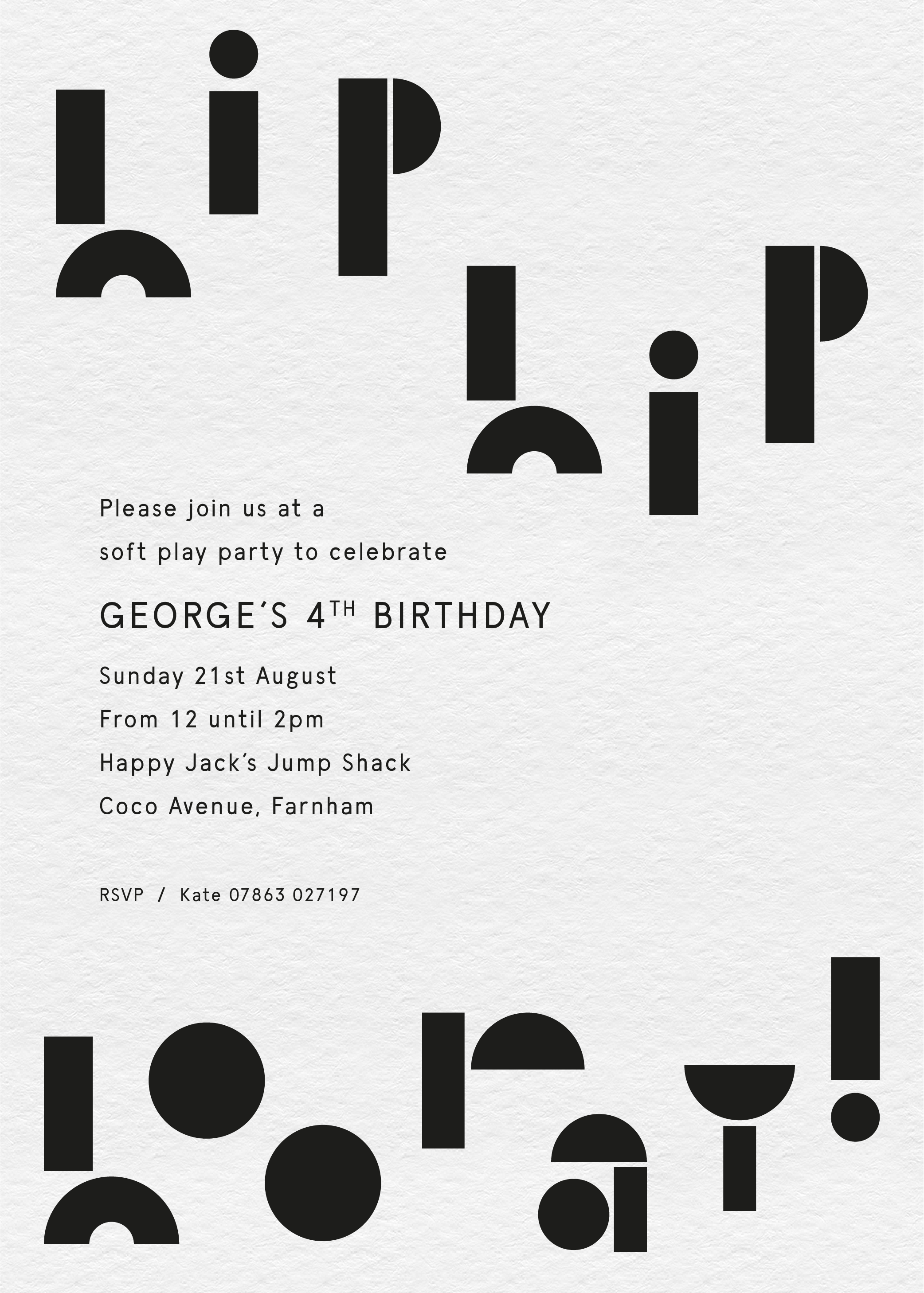 George's Blocks Invite — Printed