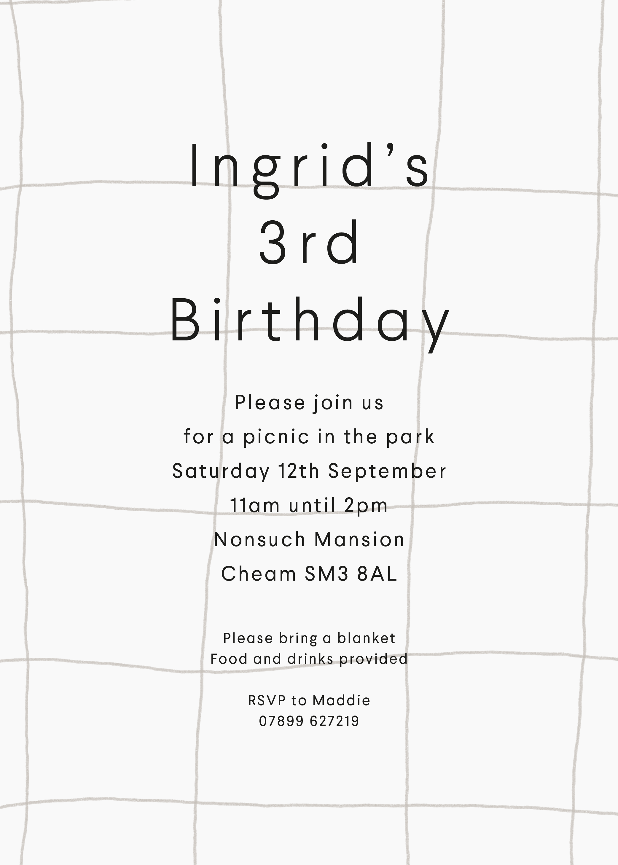 Ingrid's Grid Invite — Digital