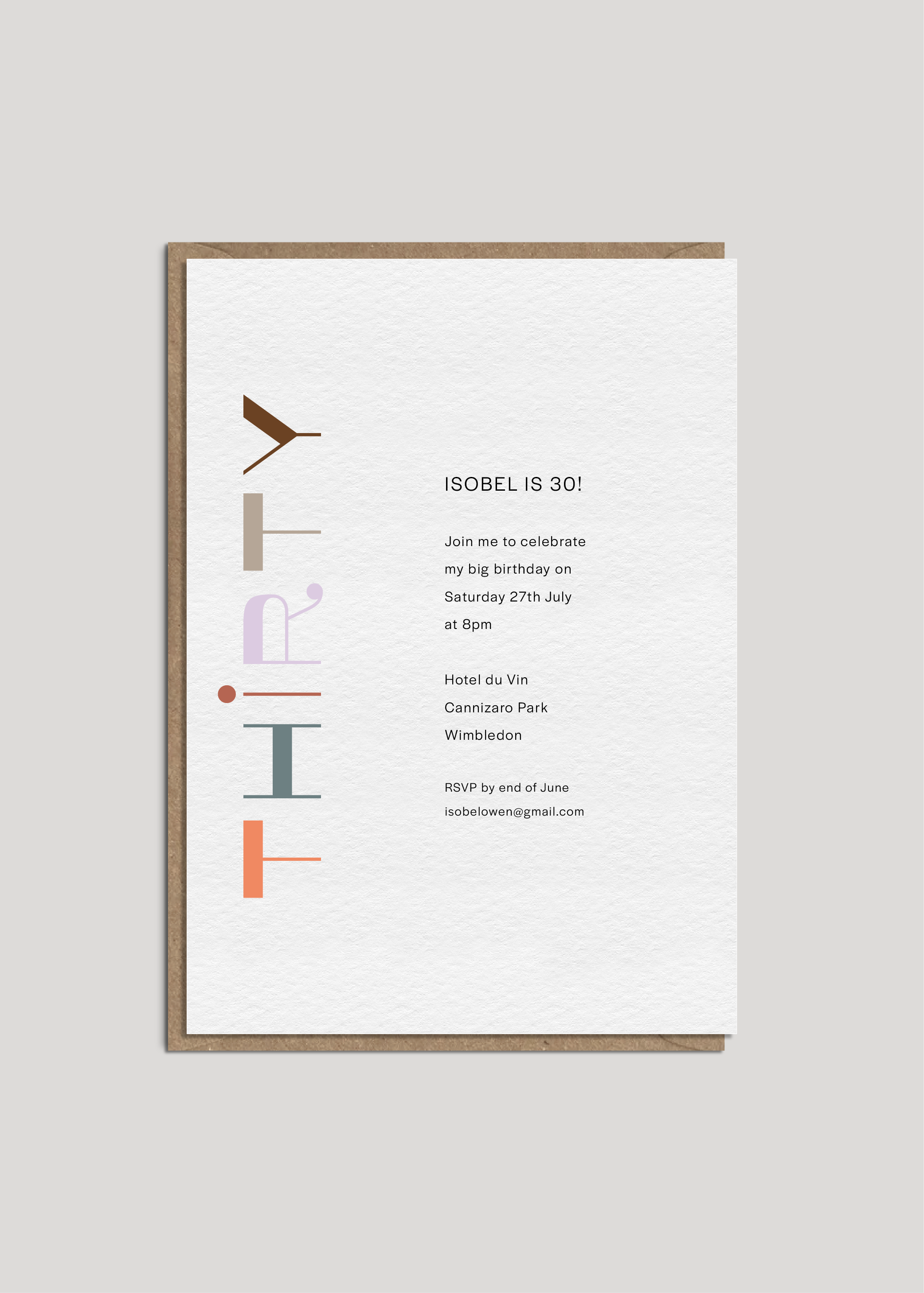 Isobel's Decade Party Invites — Printed