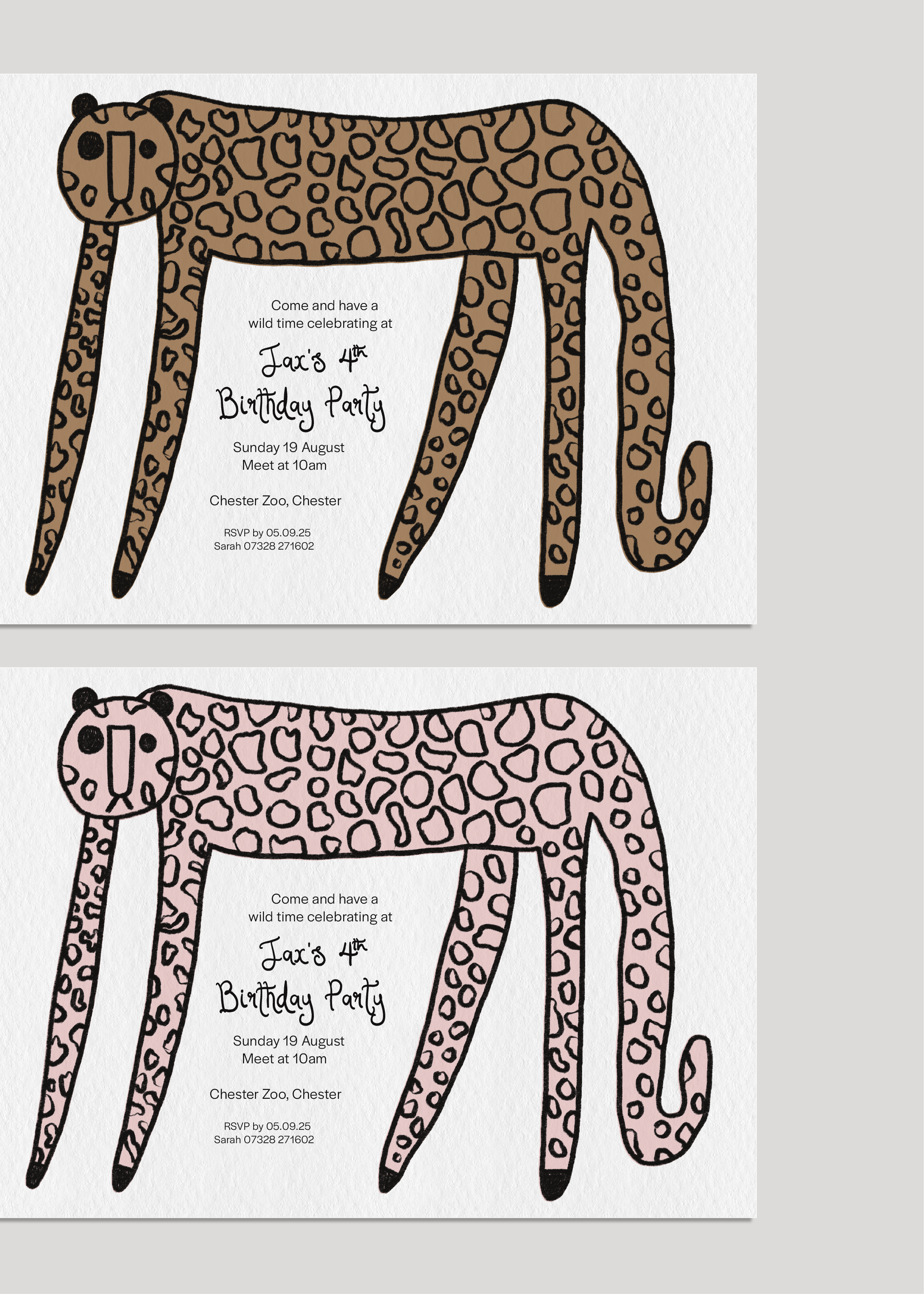 Jax's Leopard Invite — Printed