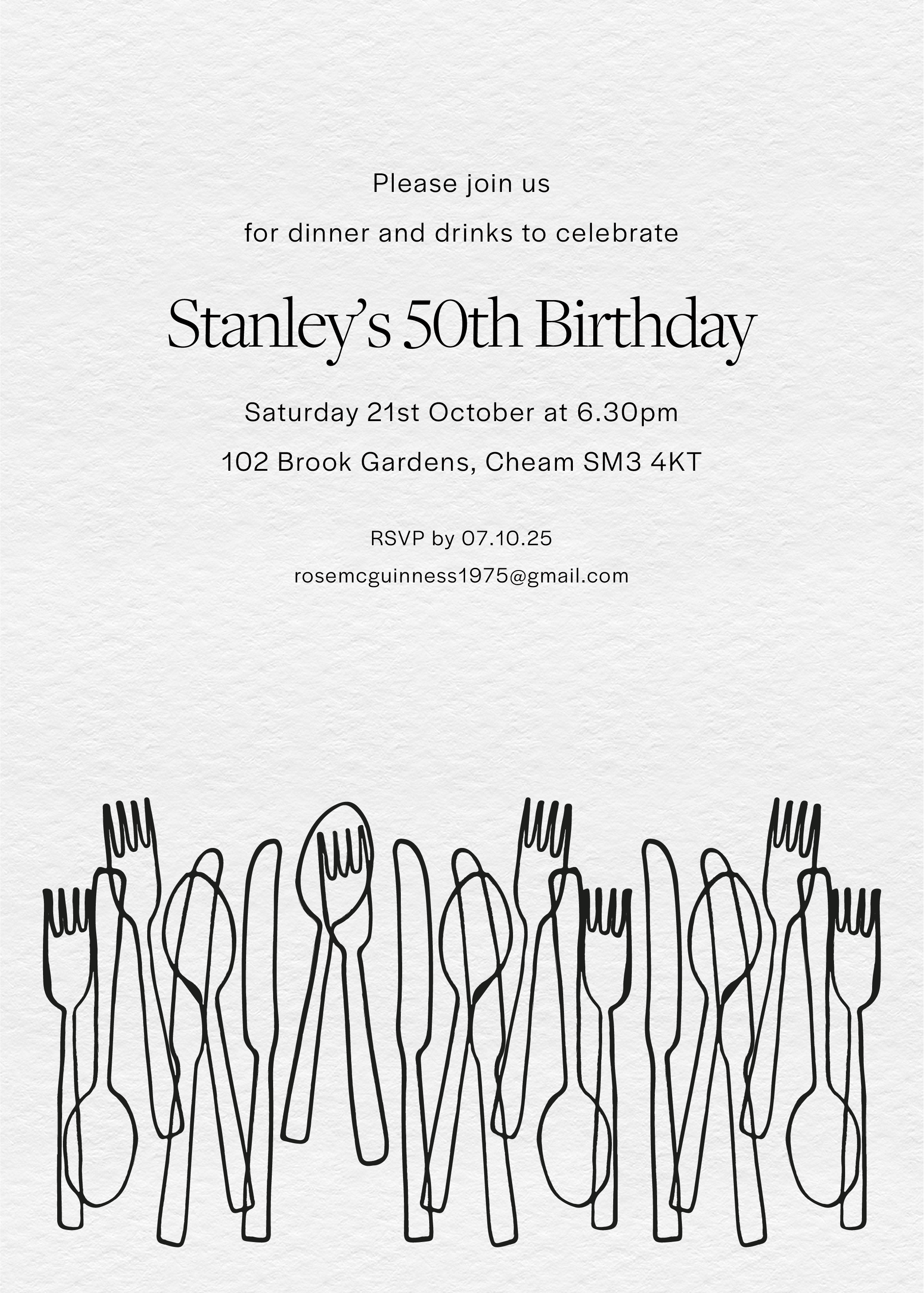 Stanley's Le Dîner Invite — Printed