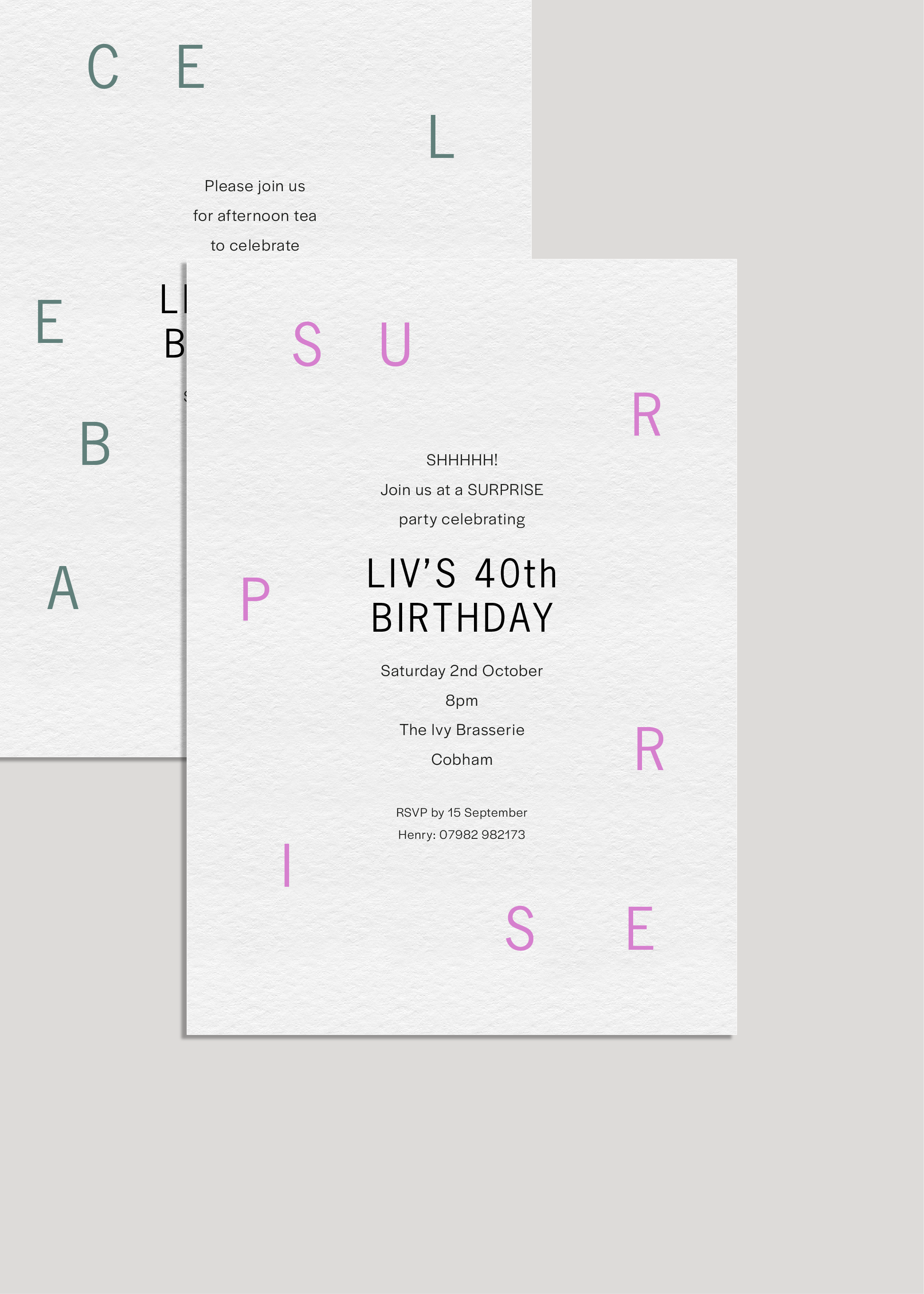 Liv's Minimalist Invite — Printed