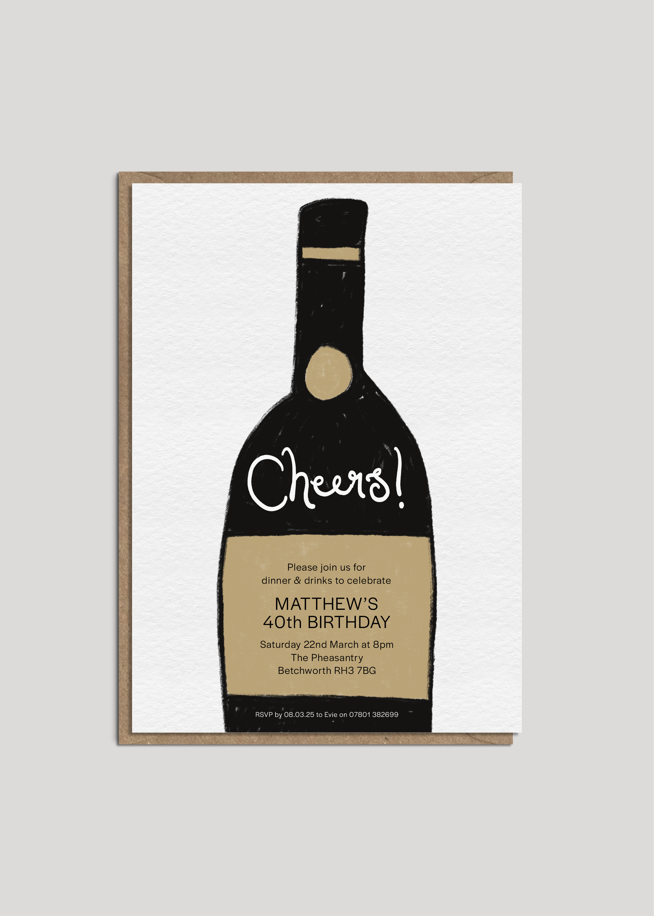 Matthew's Cheers Invite — Printed