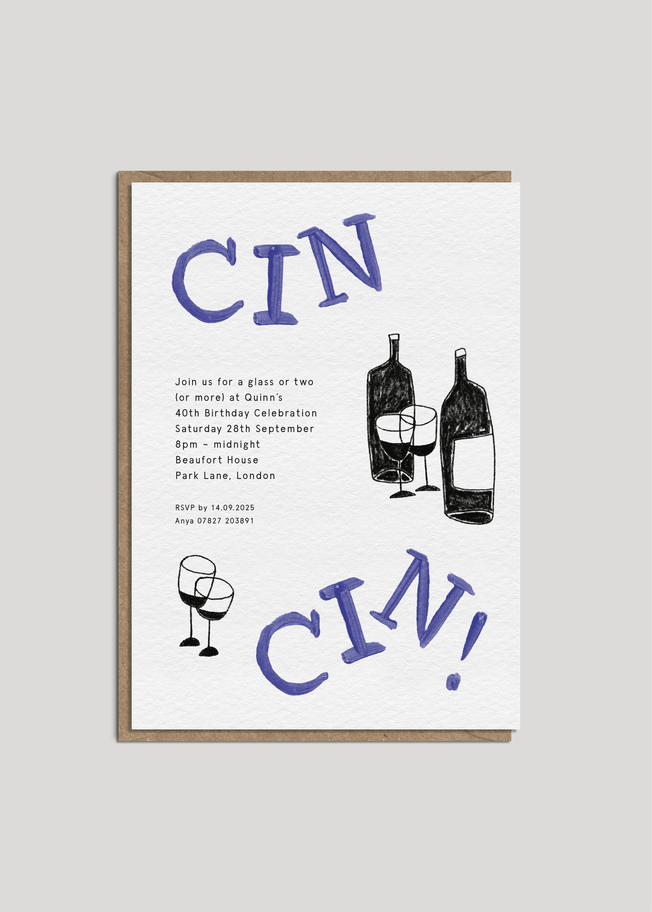 Quinn's Cin Cin Invite — Printed