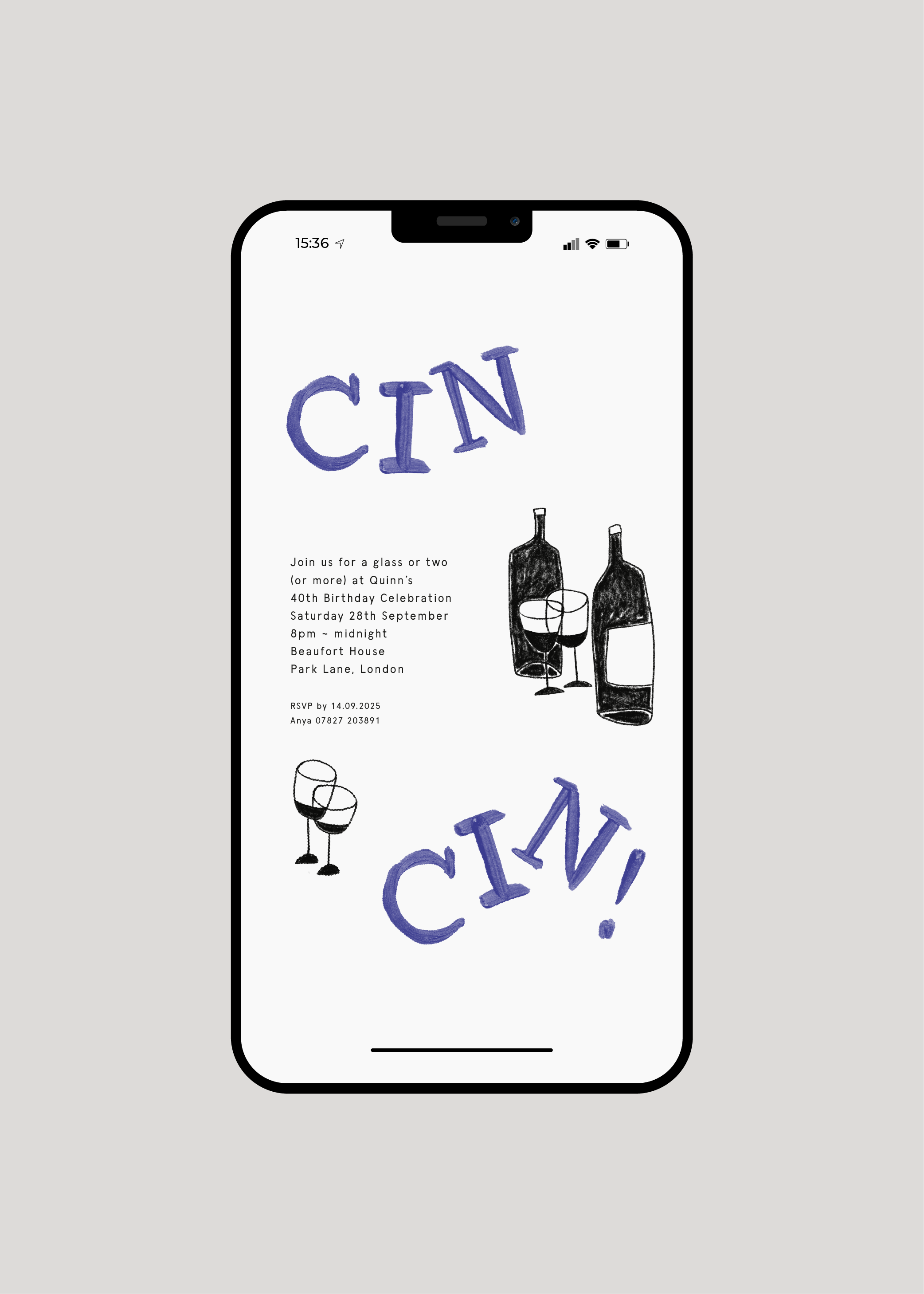 Quinn's Cin Cin Invite — Digital